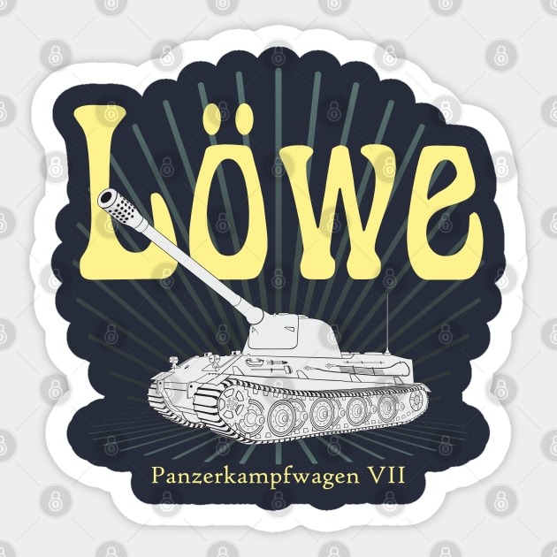 German heavy tank Pz.kpfw. VII Löwe Sticker by FAawRay